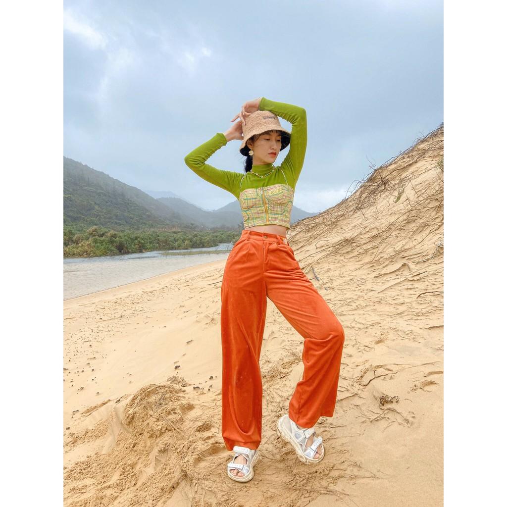 Quần Dài Nhung Cam TARTAN - Velvet Pant / Orange / Best Seller