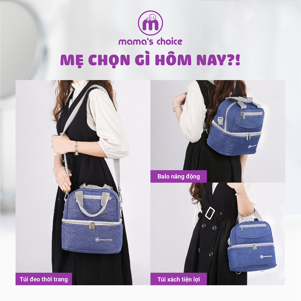 Balo Bỉm Sữa Cao Cấp Mama's Choice 4in1 | Dành Cho Mẹ Bỉm Sữa và Bé Yêu | Nhiều Ngăn Siêu Tiện Dụng | Lớp Giữ Nhiệt Dày Dặn và Chống Thấm Tốt