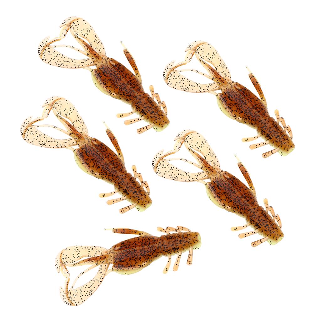 5Pcs Artificial Shrimp Lures Soft Crankbaits Fishing Tackle Black