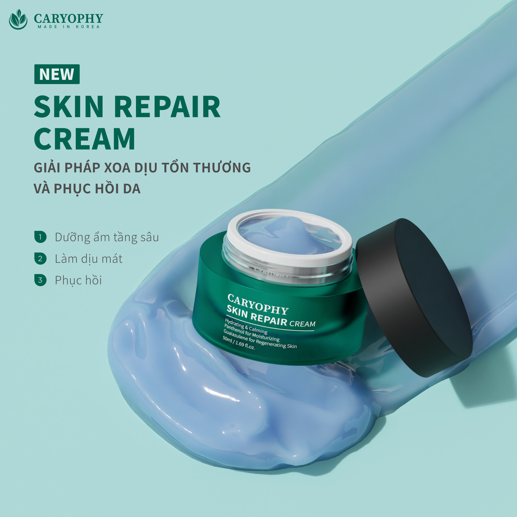 Kem dưỡng phục hồi da nhạy cảm Caryophy Skin Repair Cream 50ml ILIVING-CARKDPH50