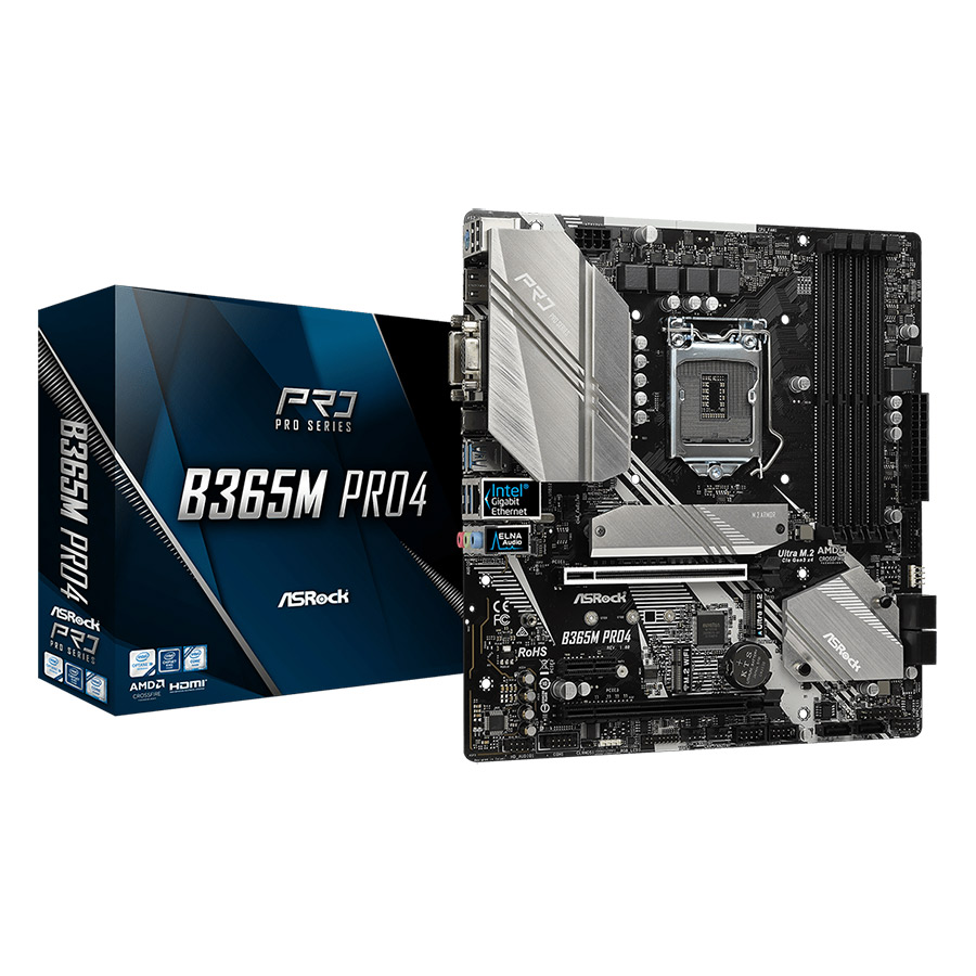 Bo Mạch Chủ Mainboard ASRock B365M Pro4 Socket 1151 - Hàng Chính Hãng