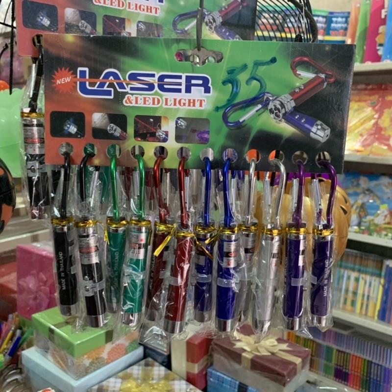 Móc khoá có đèn laser, đèn pin, soi tiề-n gi-ả màu ngẫu nhiên hàng Thái