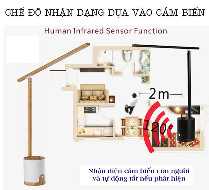 Đèn học để bàn - đèn chống cận LED tích điện (vàng), không bao gồm cốc sạc