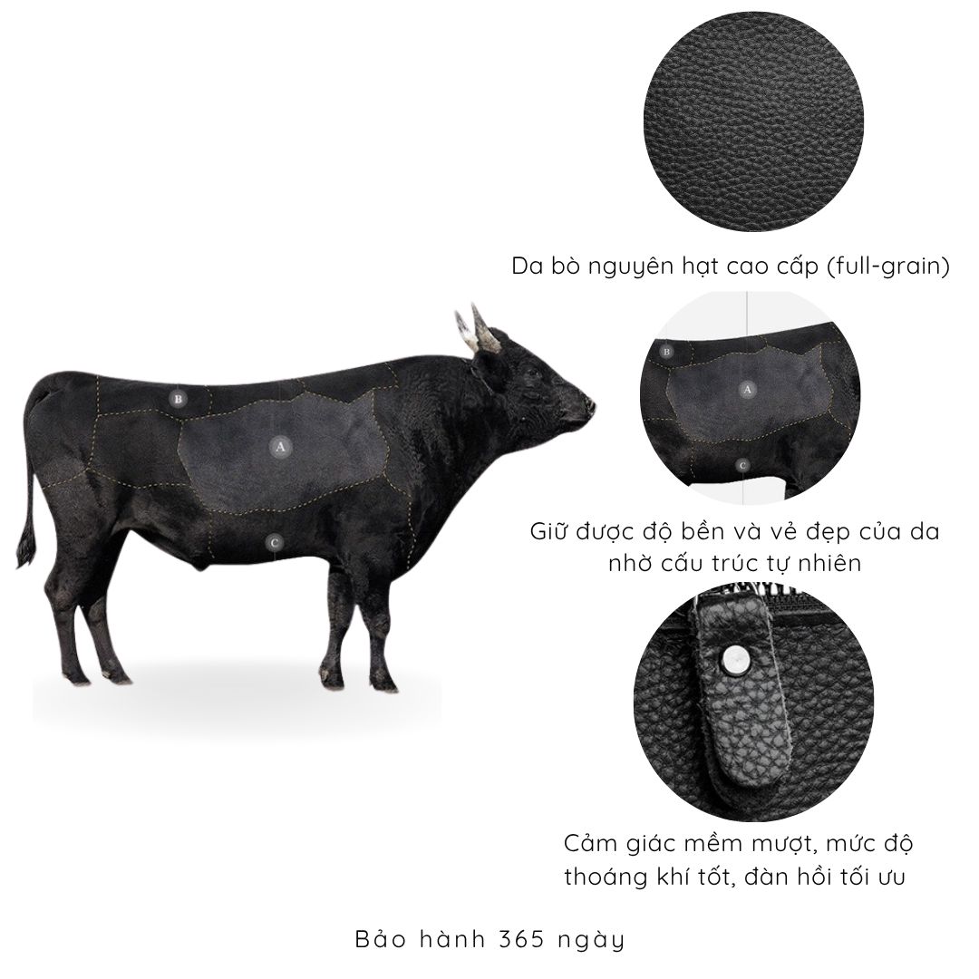 Túi đeo chéo nam da thật cao cấp, túi da công sở unisex phom chữ nhật năng động MB1 - 7010