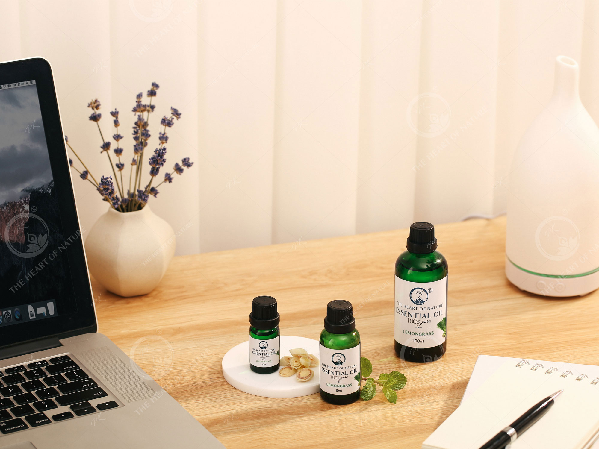 Tinh Dầu Cao Cấp Sả Chanh PK 100ml - Tinh Dầu Sả Chanh Thơm Phòng, Đuổi Muỗi, Thư Giãn - Chứng Nhận Hữu Cơ Organic FDA Hoa Kỳ duy nhất Việt Nam