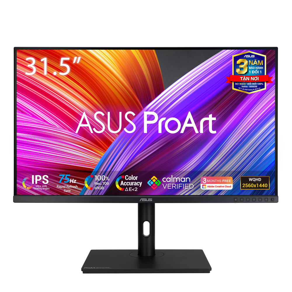 Màn Hình Chuyên Đồ Họa ASUS ProArt PA328QV 31.5&quot; 2K IPS (100% sRGB, 100% Rec.709, Color Accuracy ΔE &amp;lt; 2, Chứng nhận Calman, 75Hz, HDR, Loa) - Hàng Chính Hãng