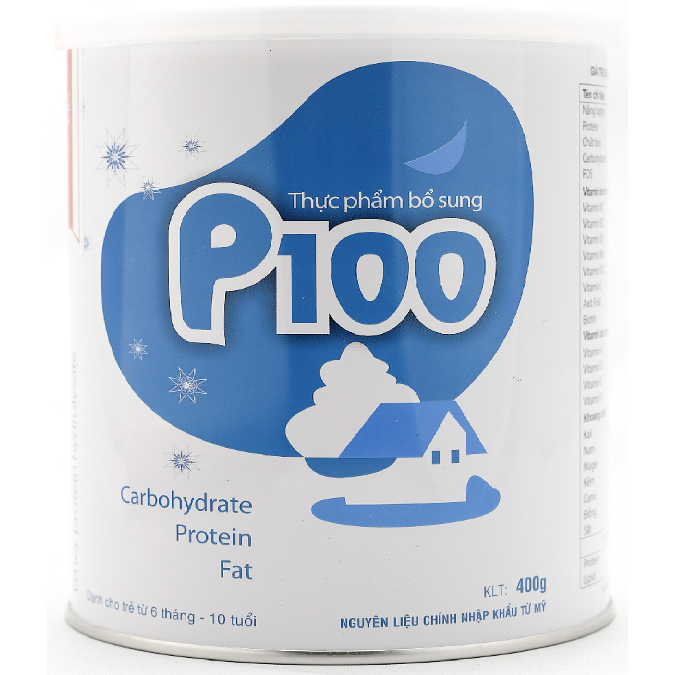 Combo 03 lon sữa P100 900G - dành cho trẻ biếng ăn, suy dinh dưỡng, bệnh, phục hồi bệnh