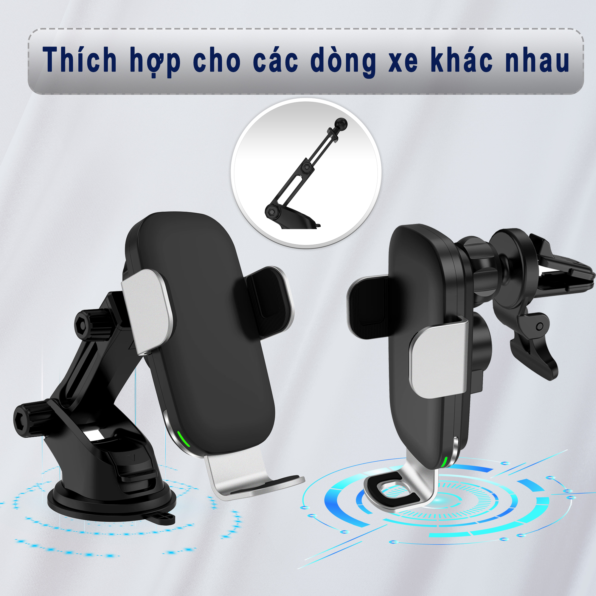 Sạc nhanh không dây dùng trên xe hơi (15W / 10W / 7.5W/5W