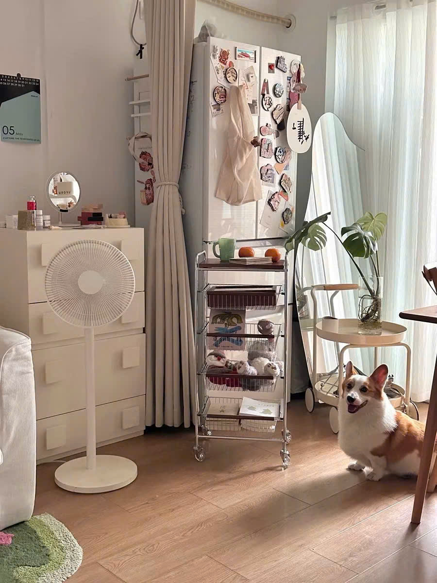 Xe Đẩy Kệ Để Đồ Đa Năng Nhiều Ngăn Tầng Có Ván Gỗ Retro Vintage – Khung Kim Loại Chắc Chắn, Kệ Trang Trí Nhà Bếp Phòng Khách - HÀNG CHÍNH HÃNG MINIIN