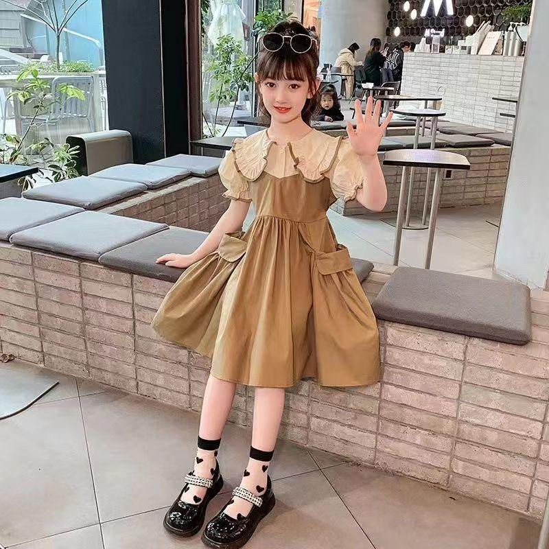 DONGSHOP HOT Váy mùa hè cho bé gái 2023 Váy công chúa thời trang cho bé gái Váy cổ búp bê mùa hè