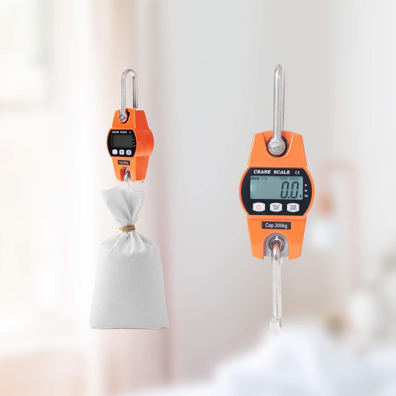 Cân Điện Tử 300Kg Móc Treo Cân Màn Hình LCD Lực Kế Móc Công Nghiệp Cân Trọng Lượng Cân 300Kg/600lbs