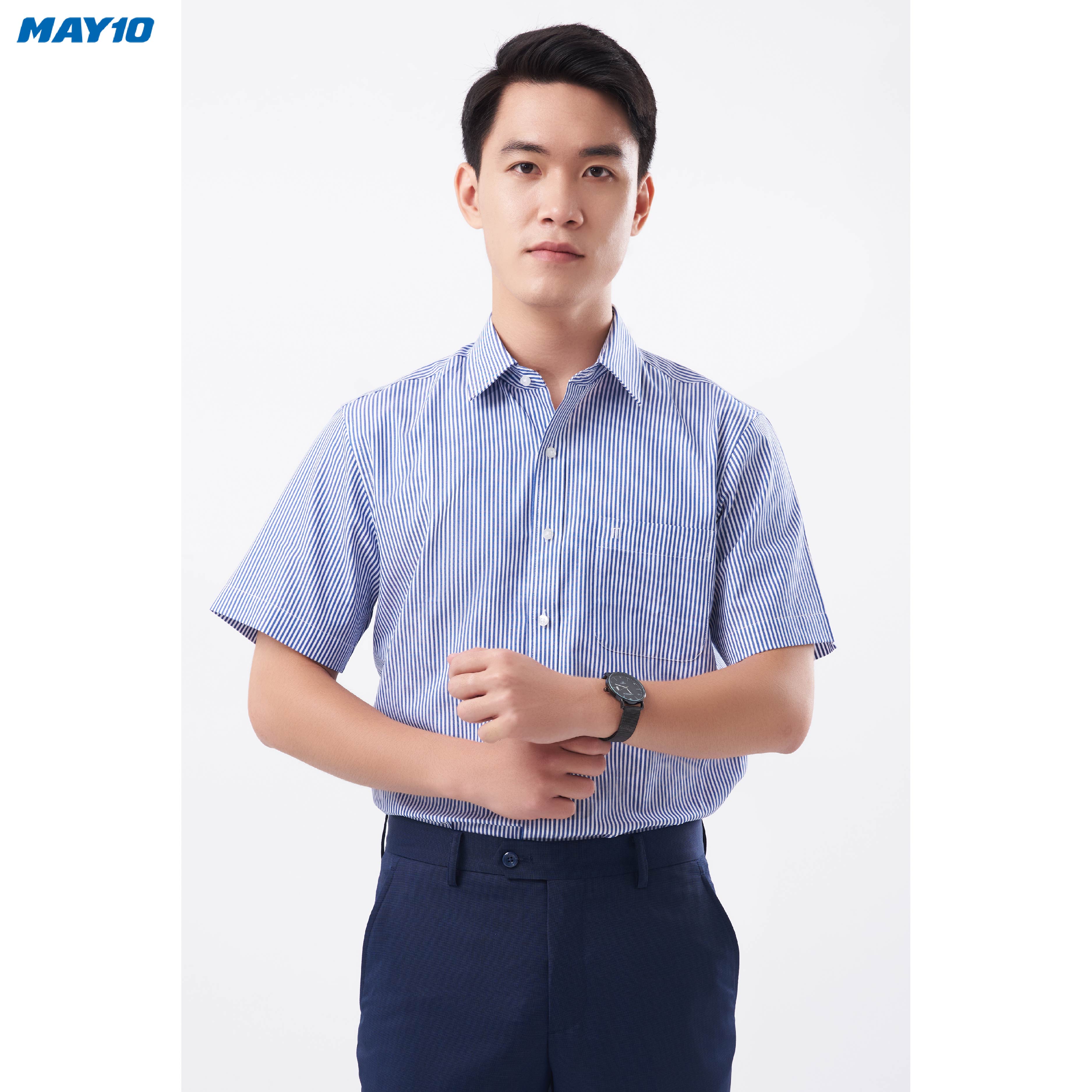 Áo sơ mi nam cộc tay May 10 form Regular mã 010121029 226