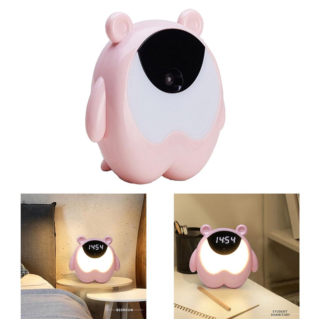 Digital LED Wake Up Light Table Lamp Alarm Clock Night Light Warm Light Colorful Light Beside Lamp for Kids Party Bedroom Home Decor