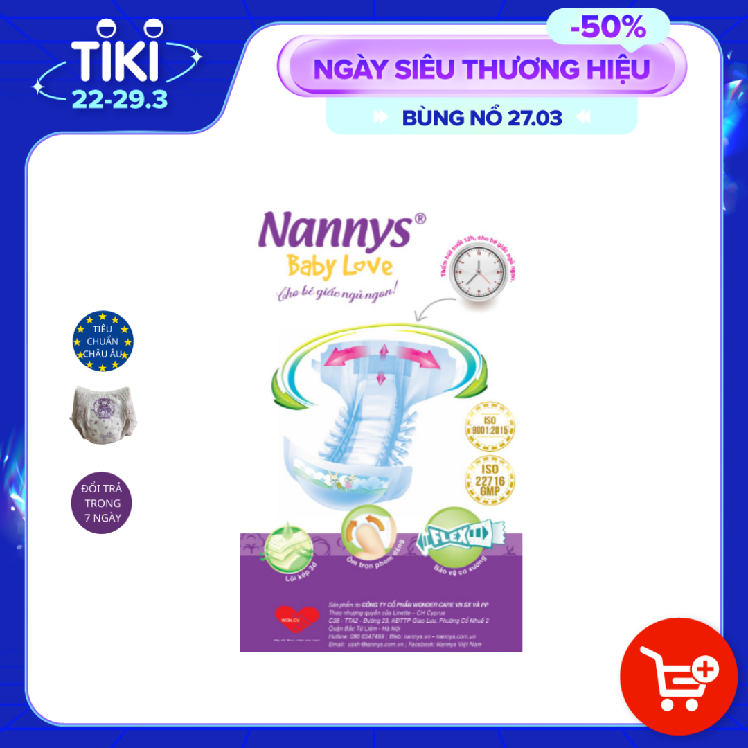 Miếng dùng thử tã/ bỉm DÁN Nannys Maxi Plus XL3 (Cho bé 10 - 20kg)