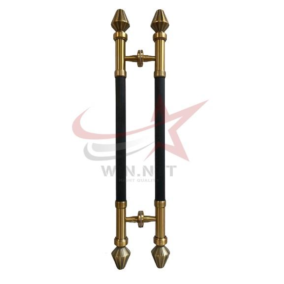 Tay Nắm Cửa Kính Cường Lực, Cửa Nhôm - Tay Đen Đầu Hoa Atiso .