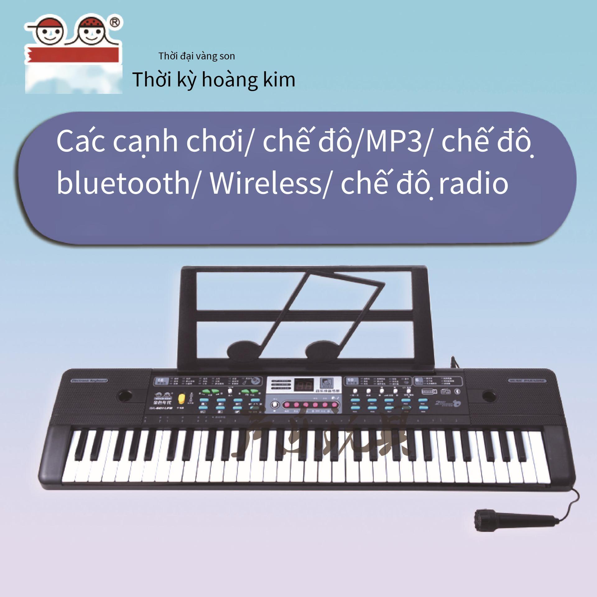 Giá thấp nhất đàn organ điện tử đa chức năng 61 phím có micrô xếp hình giáo dục sớm trẻ em đồ chơi âm nhạc đàn organ điện tử bán hàng trực tiếp