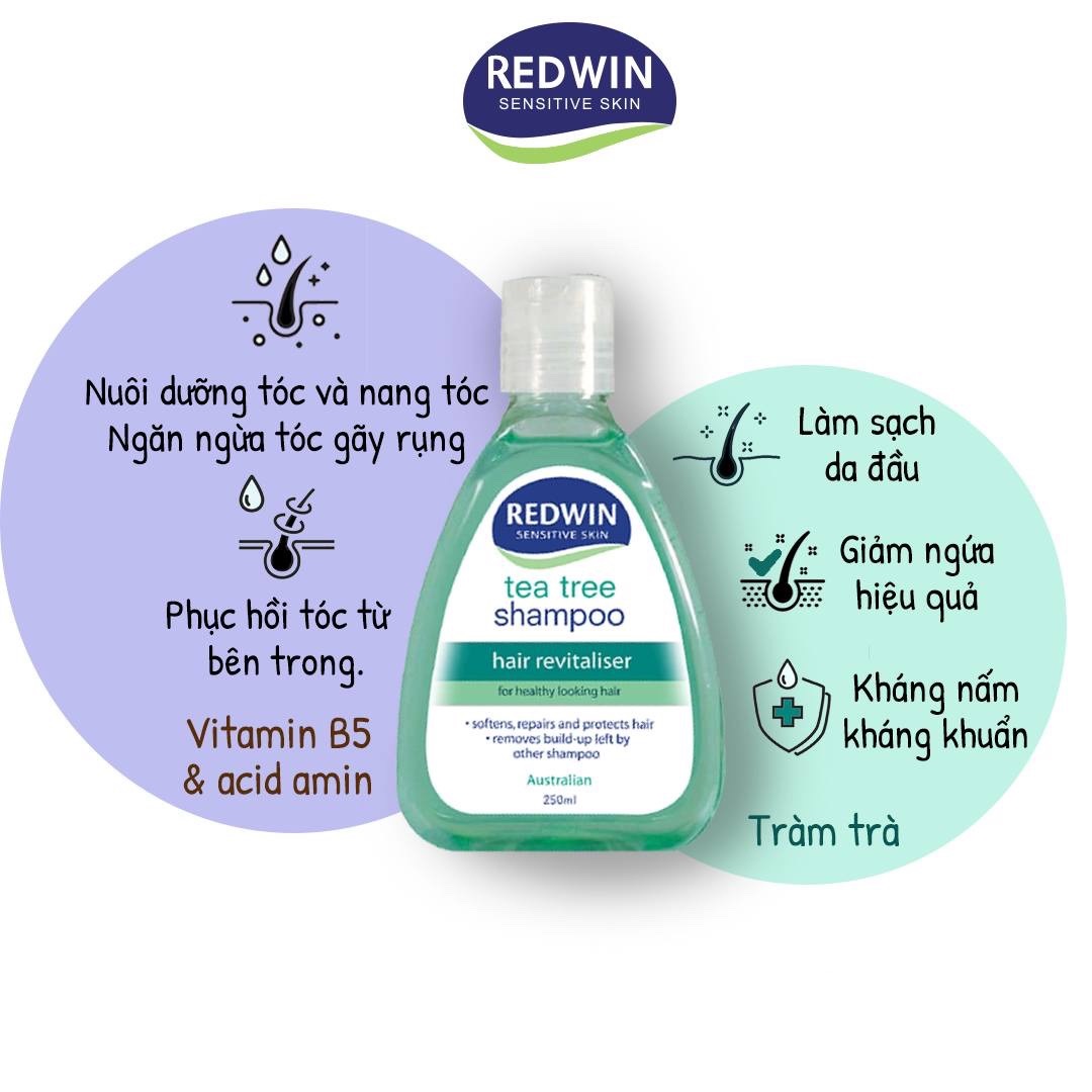 Dầu Gội Redwin Tea Tree Shampoo Trị Gàu Phục Hồi Hư Tổn 250ml