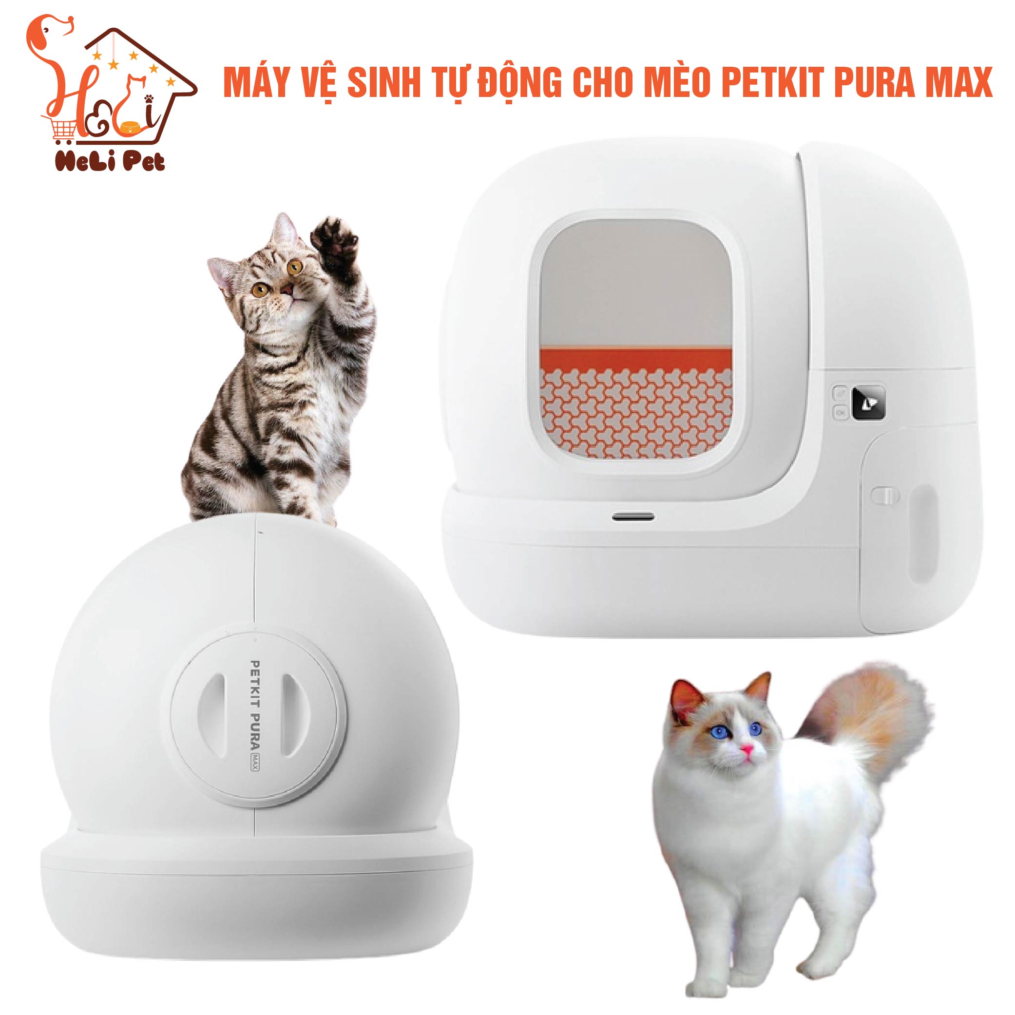 [CHÍNH HÃNG BH 18 THÁNG] Máy Vệ Sinh, Dọn Phân Mèo Tự Động PETKIT PURA MAX 2024 Kháng Khuẩn, Khử Mùi Dùng - HeLiPet