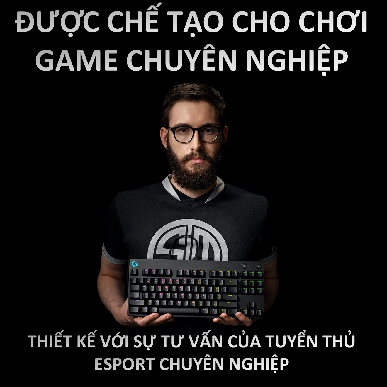 Bàn phím game cơ học Logitech Pro X - Không phím số, nhỏ gọn, switch GX có thể hoán đổi, RGB Lightsync - Hàng chính hãng