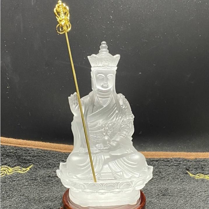 Tượng Địa Tạng Vương Bồ Tát Bằng Đá Lưu Ly Cao Cấp, Trang Trí Taplo Ô Tô Siêu Đẹp - Cao 15cm