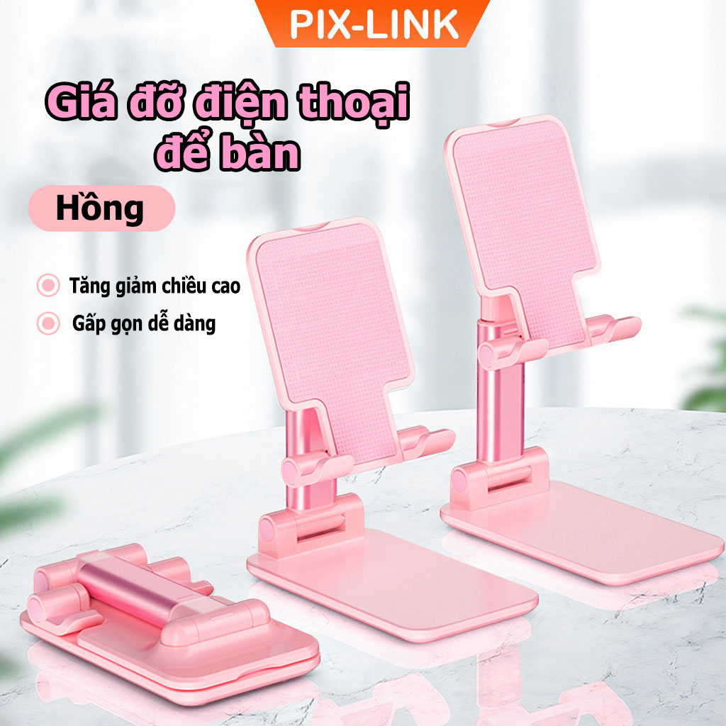 Giá đỡ điện thoại, máy tính bảng để bàn có thể gập gọn, giá kệ điện thoại  Pixlink G201 - Hàng chính hãng / Hàng Nhập Khẩu