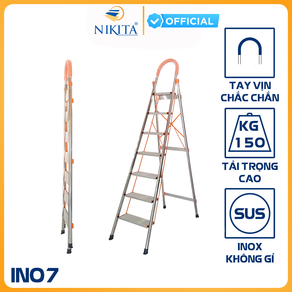 Thang nhôm tay vịn khung INOX Nikita NKT-IN07