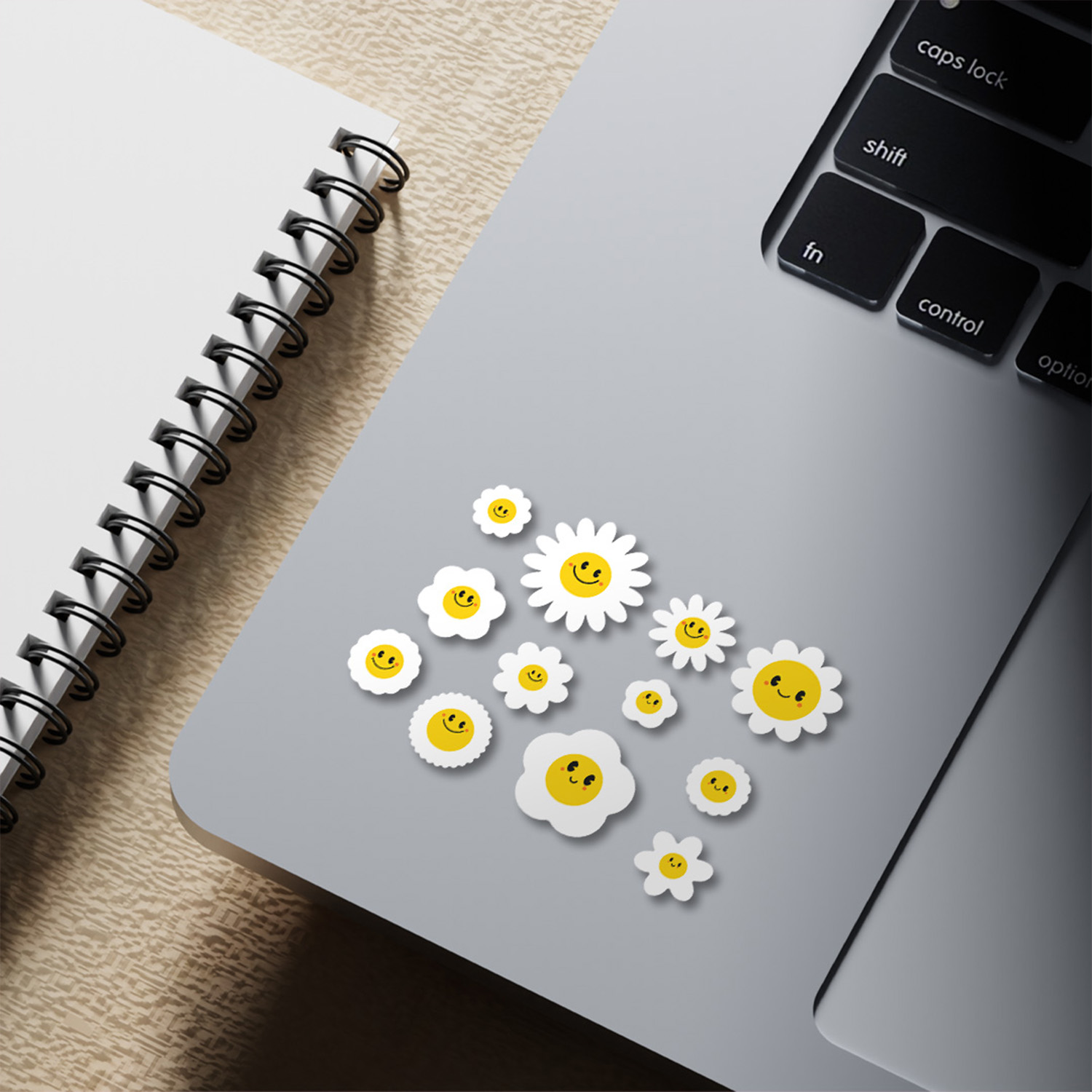 ES18 Daisy Flowers Enjoy sticker sheet hình dán chống thấm nước Made in Vietnam Sticker Factory