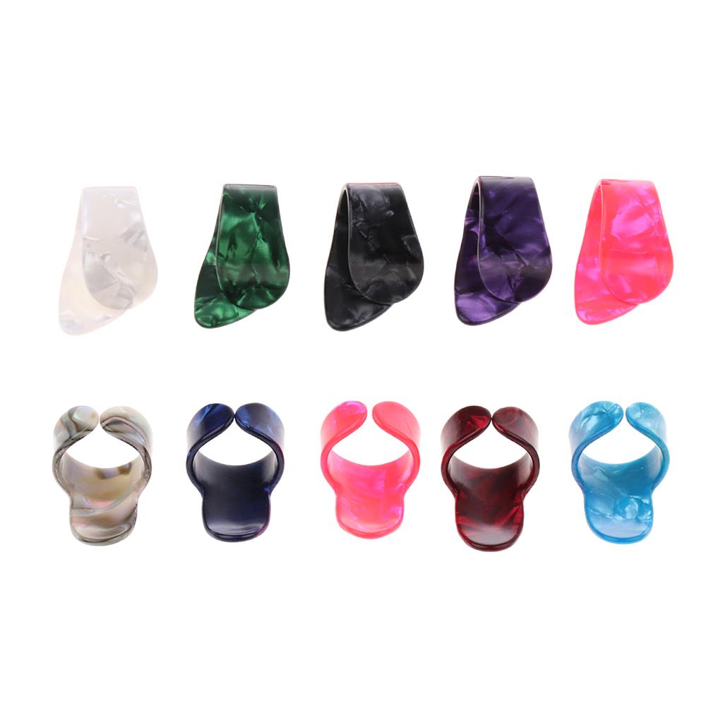 Sunnimix 1 Gói Đàn Guitar Ngón Tay Ngón Tay Cái Ghita Cổ Điển Móng Celluloid