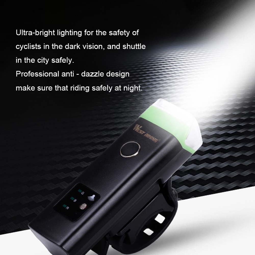 WEST BIKING Đèn Trước Xe Đạp Chống Nước Có Sạc USB