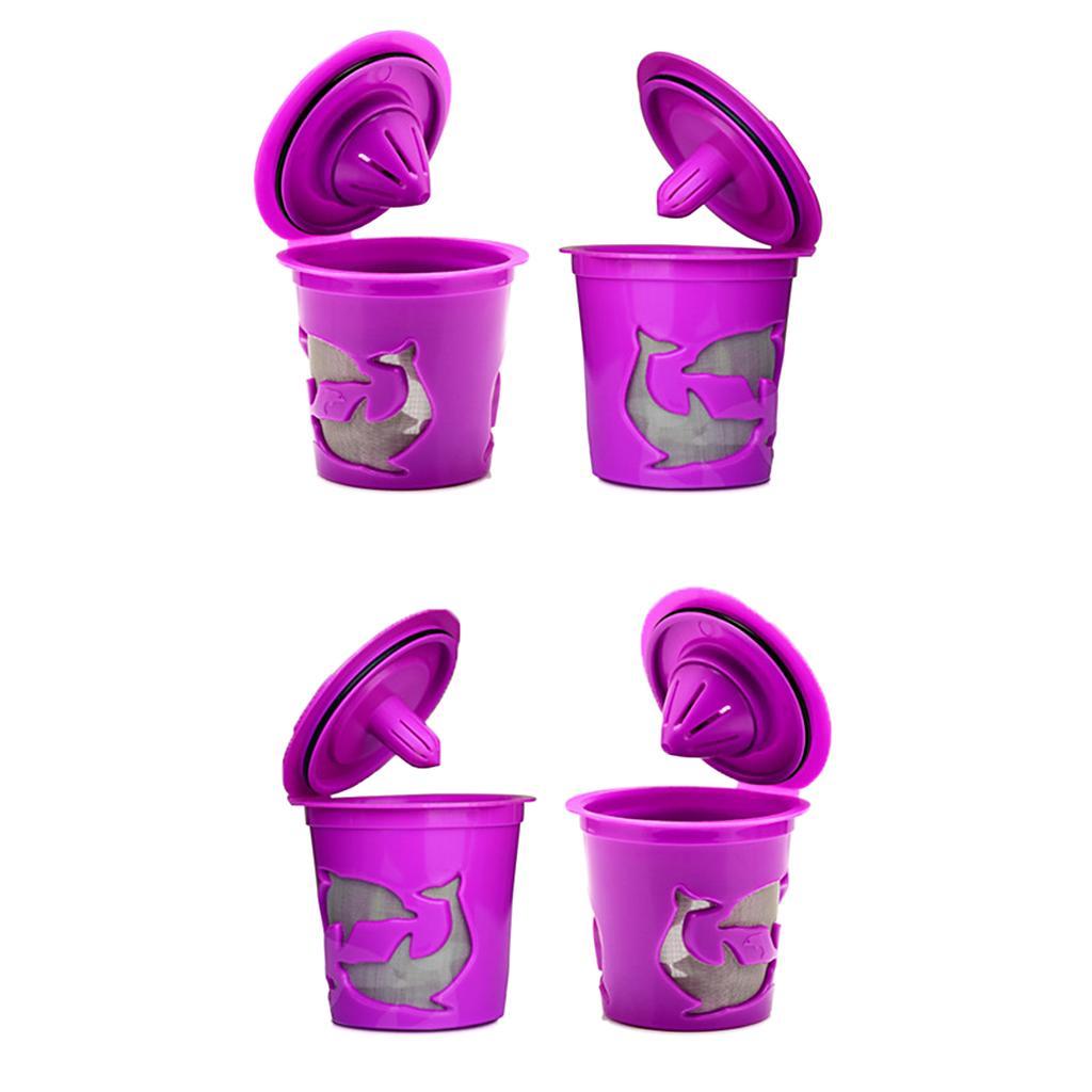 4x Reusable Coffee Capsule Cup Refillable Filter Pod for Keurig 2.0 1.0