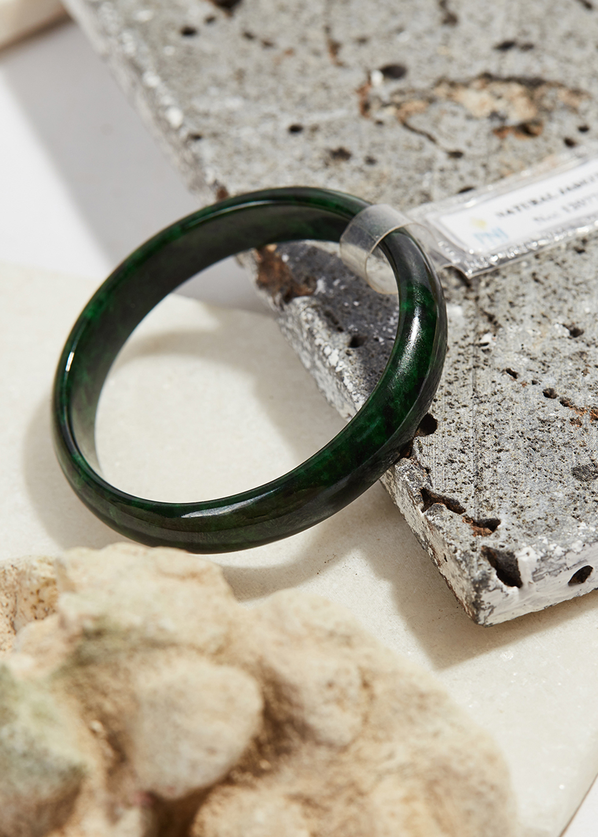 Vòng tay cẩm thạch sơn thủy bản hẹ mỏng 10mm mệnh hỏa, mộc - Ngọc Quý Gemstones