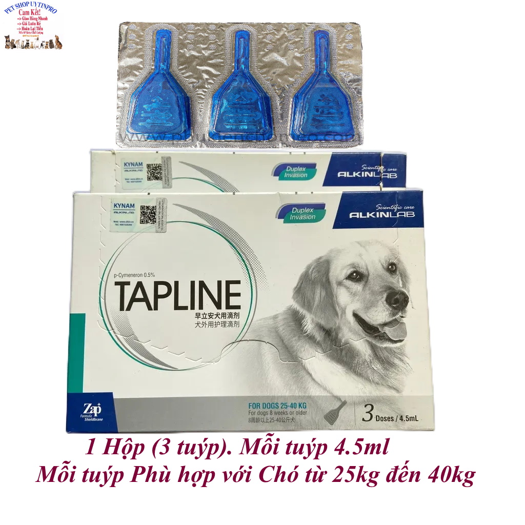 Tuýp nhỏ gáy cho Chó Mèo Alkinlab Tapline Phòng ngừa và Tiêu diệt ve rận, bọ chét hiệu quả lâu dài - Pet shop uytinpro