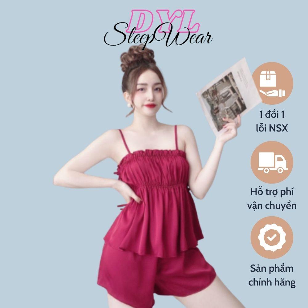 Đồ Ngủ Lụa Latin Cao Cấp, Bộ Ngủ Nhún Ngực Dễ Thương