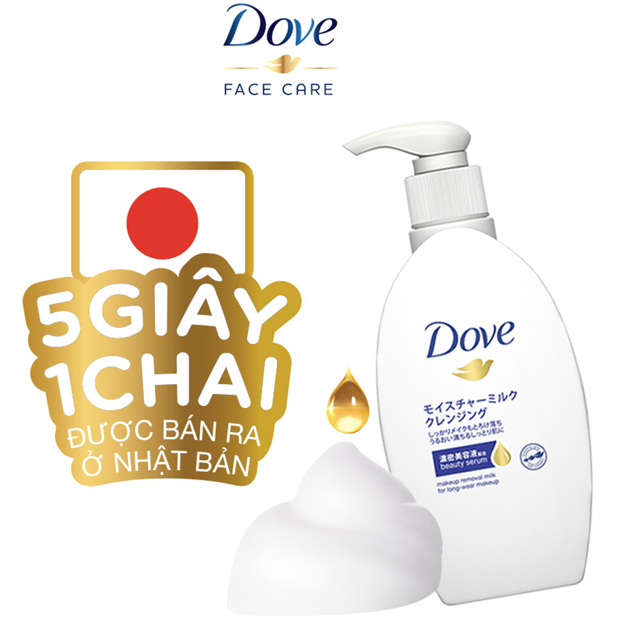 Sữa tẩy trang 195ml Dove sạch sâu không cồn tốt Làm Sạch Lớp Trang Điểm Lâu Trôi Serum tốt