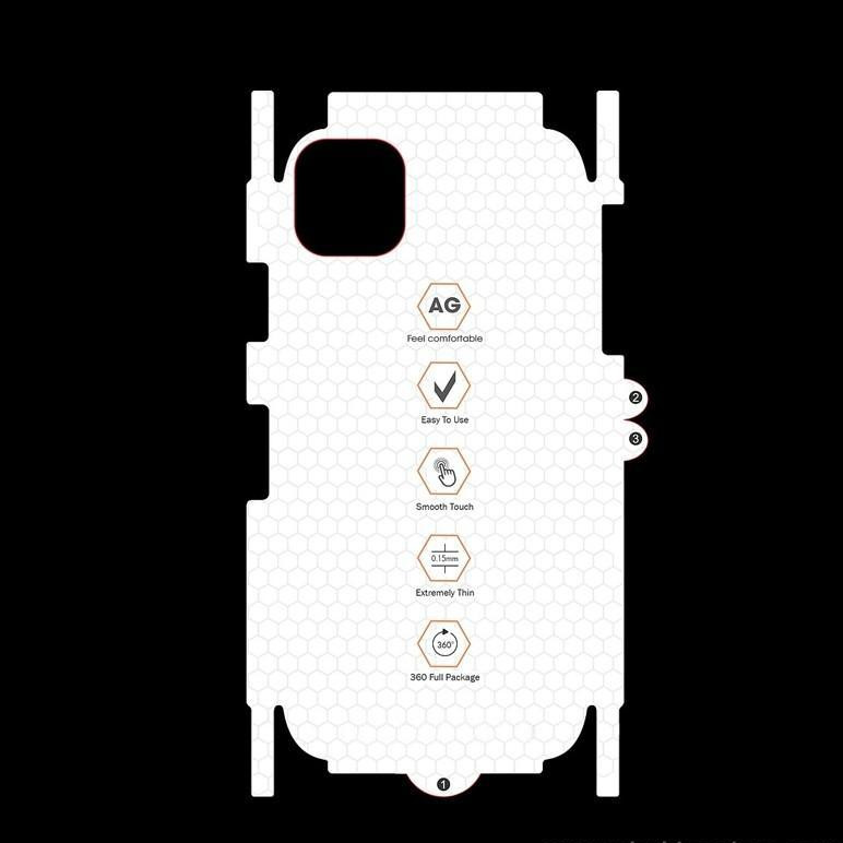 Miếng dán dẻo PPF Full mặt lưng và viền cho iPhone 11 Pro - Hàng nhập khẩu