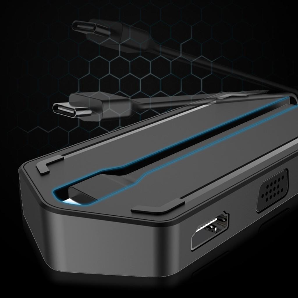 8 In 1 Type C USB Hub USB-C To USB 3.0/ VGA/ Type C HDMI Adapter