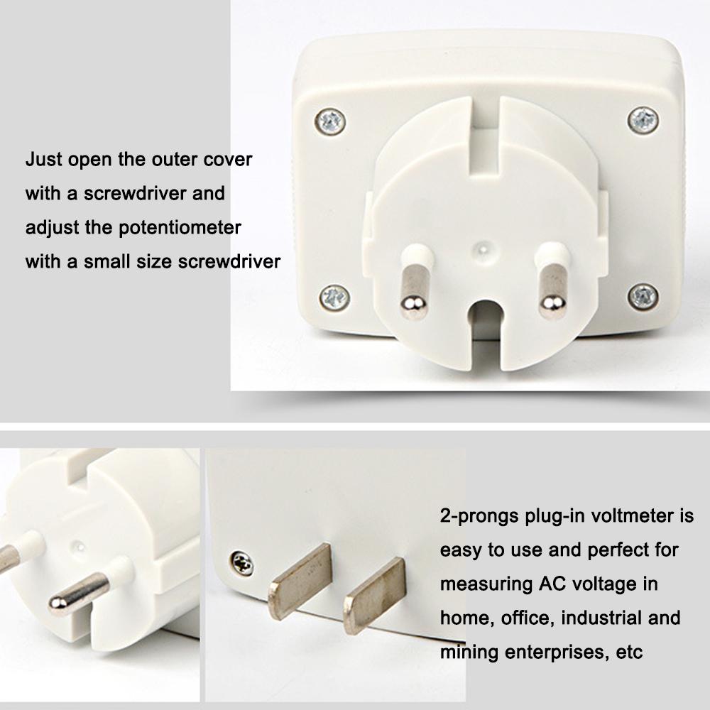 AC 80-300V LCD Digital Voltmeter Plug-Type Volt Gauge Meter 110V 220V Voltage Measuring Monitor Panel