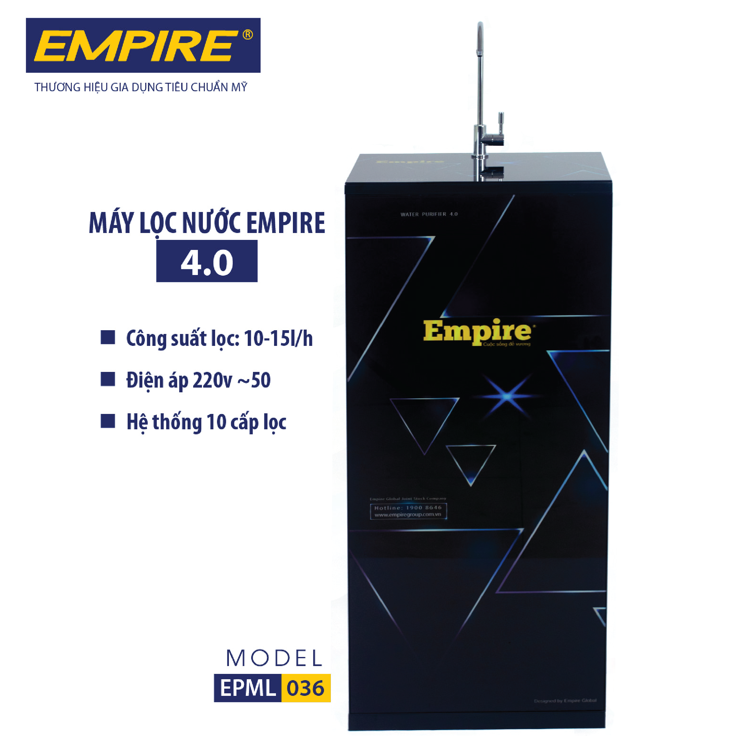 Máy Lọc Nước EMPIRE 4.0 MODEL EPML036- Hàng chính hãng