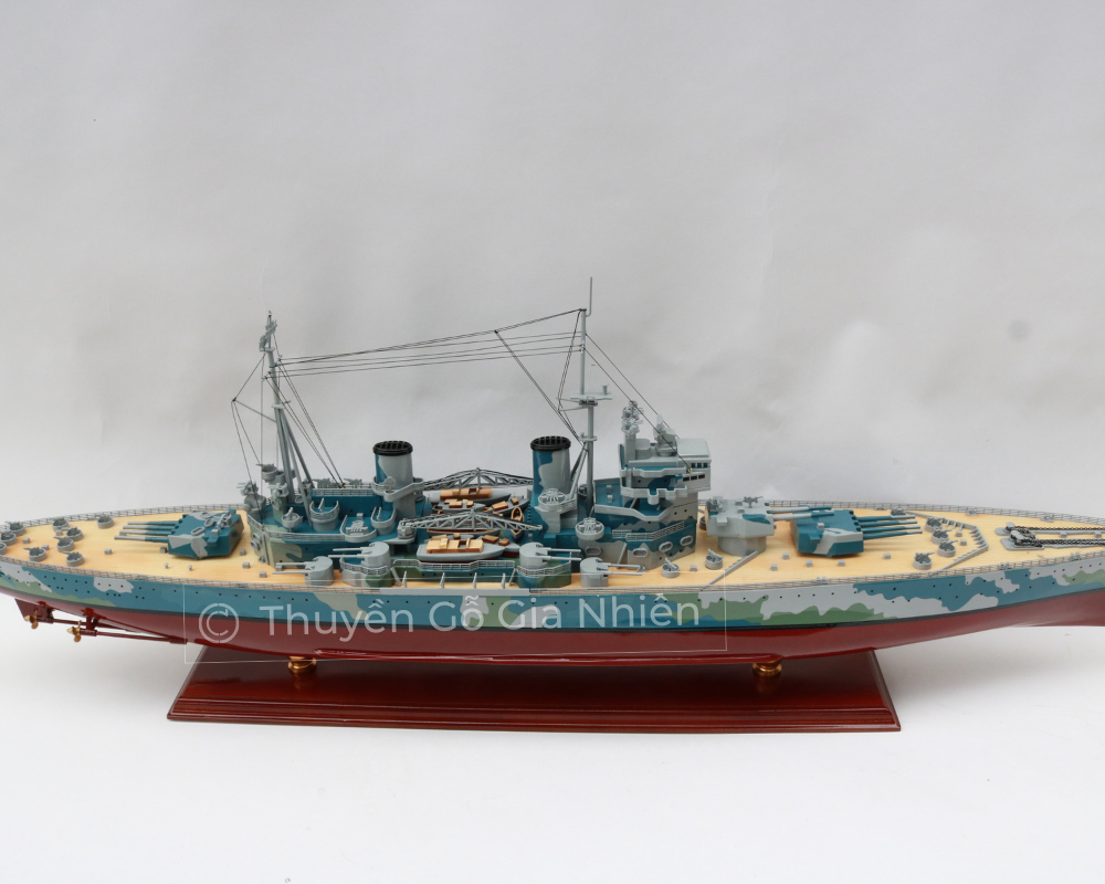 Mô Hình Thuyền Gỗ Phong Thủy Dạng Thuyền Chiến HMS KING GEORGE V Chính Hãng Hàng Xuất Khẩu Chất Lượng Cao