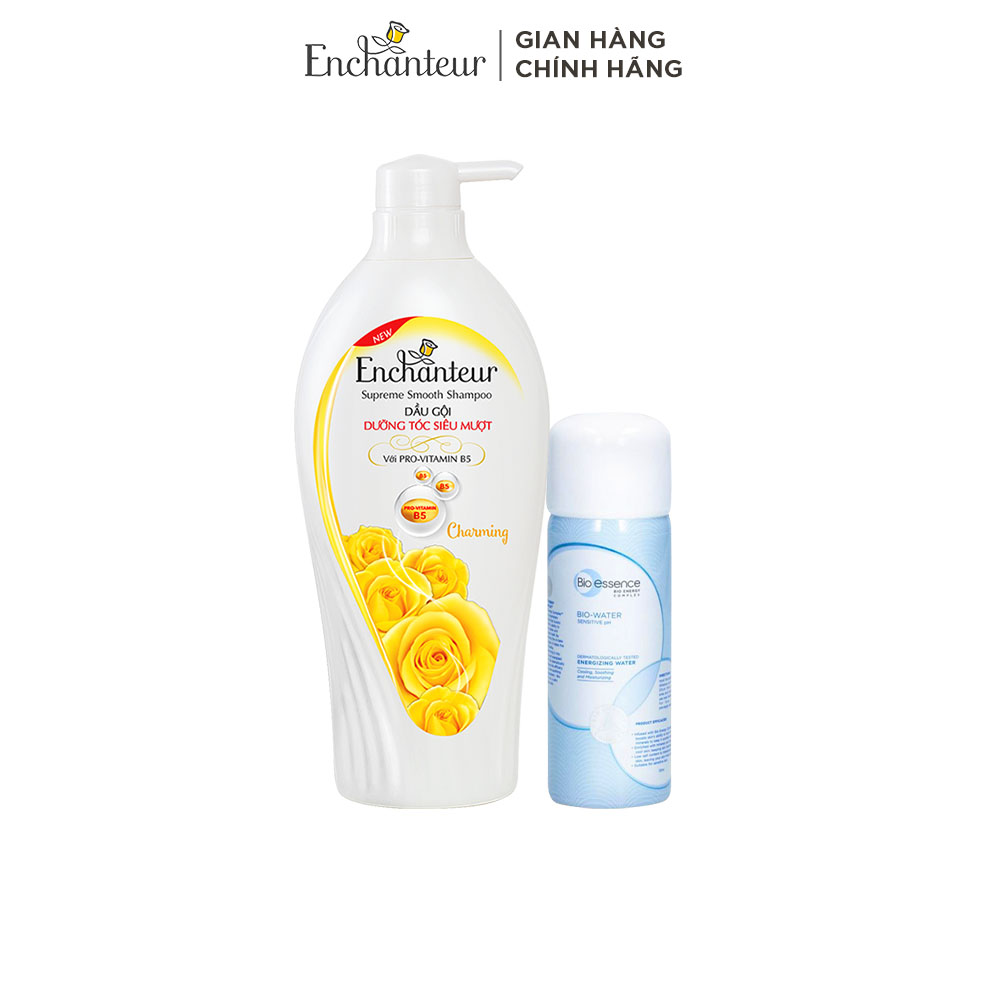 [Mua 1 Tặng 1] Dầu gội dưỡng tóc siêu mượt Keratin Enchanteur Charming 650g + Tặng nước xịt khoáng bio-essence 30ml