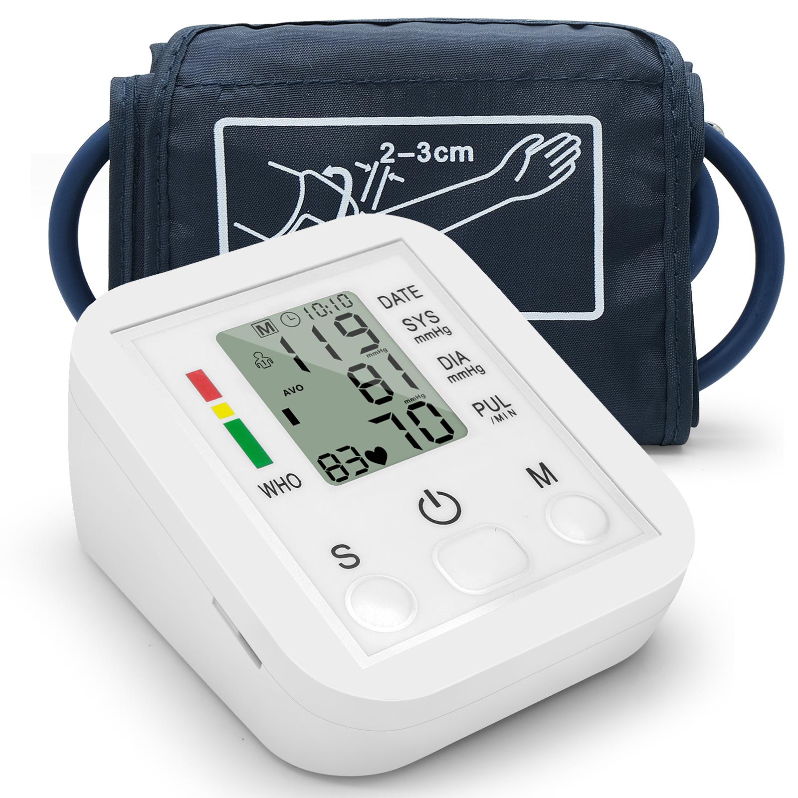 Blood Pressure Monitor Portable Household ArmBand Type Sphygmomanometer With LCD Display Accurate Measurement Data Storage Time Setting