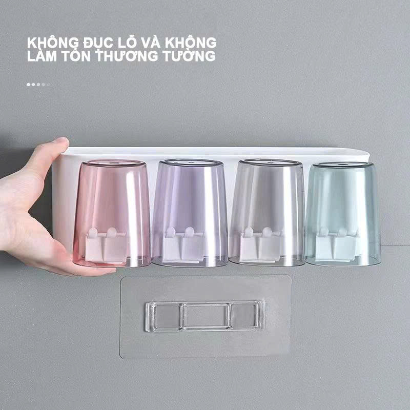 Bộ Nhả Kem Đánh Răng Tự Động Cao Cấp Kèm 4 Cốc – Kệ Để Bàn Chải Gắn Tường - 14