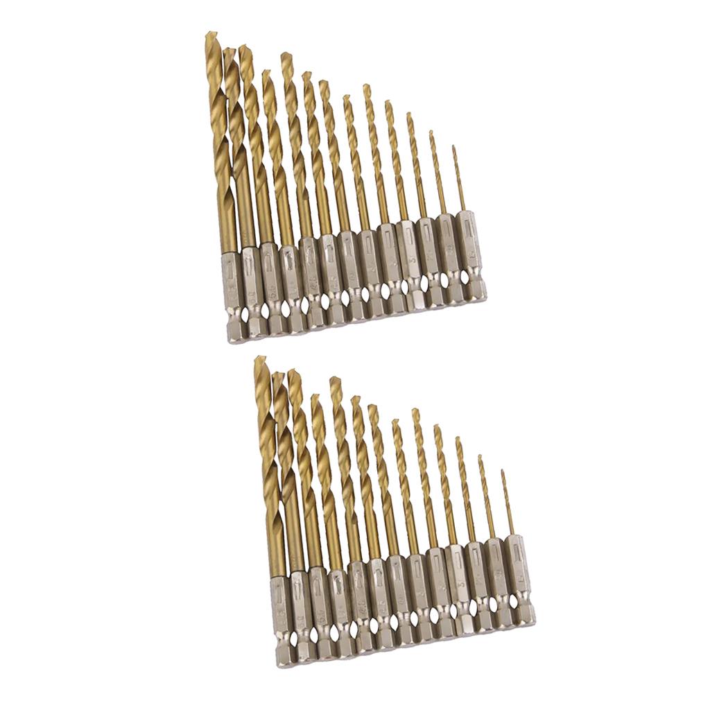 2 Sets Hex Shank Quick change Cobalt Drill Bit Set Multi Bits 1/4" Hex Shank