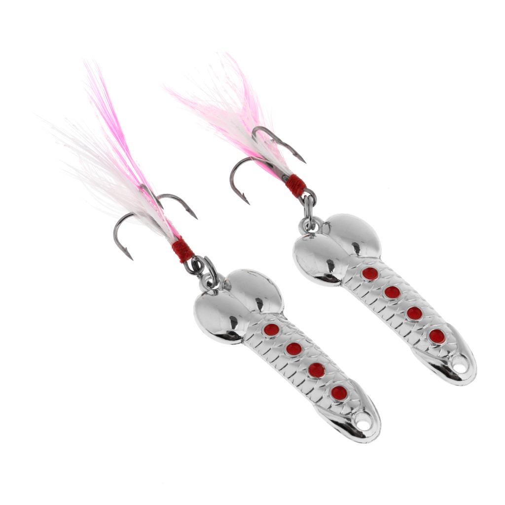 2pcs Metal Wobble Fish Lure Spoon Fishing Sequins Hard Bait Spinnerbaits 5g