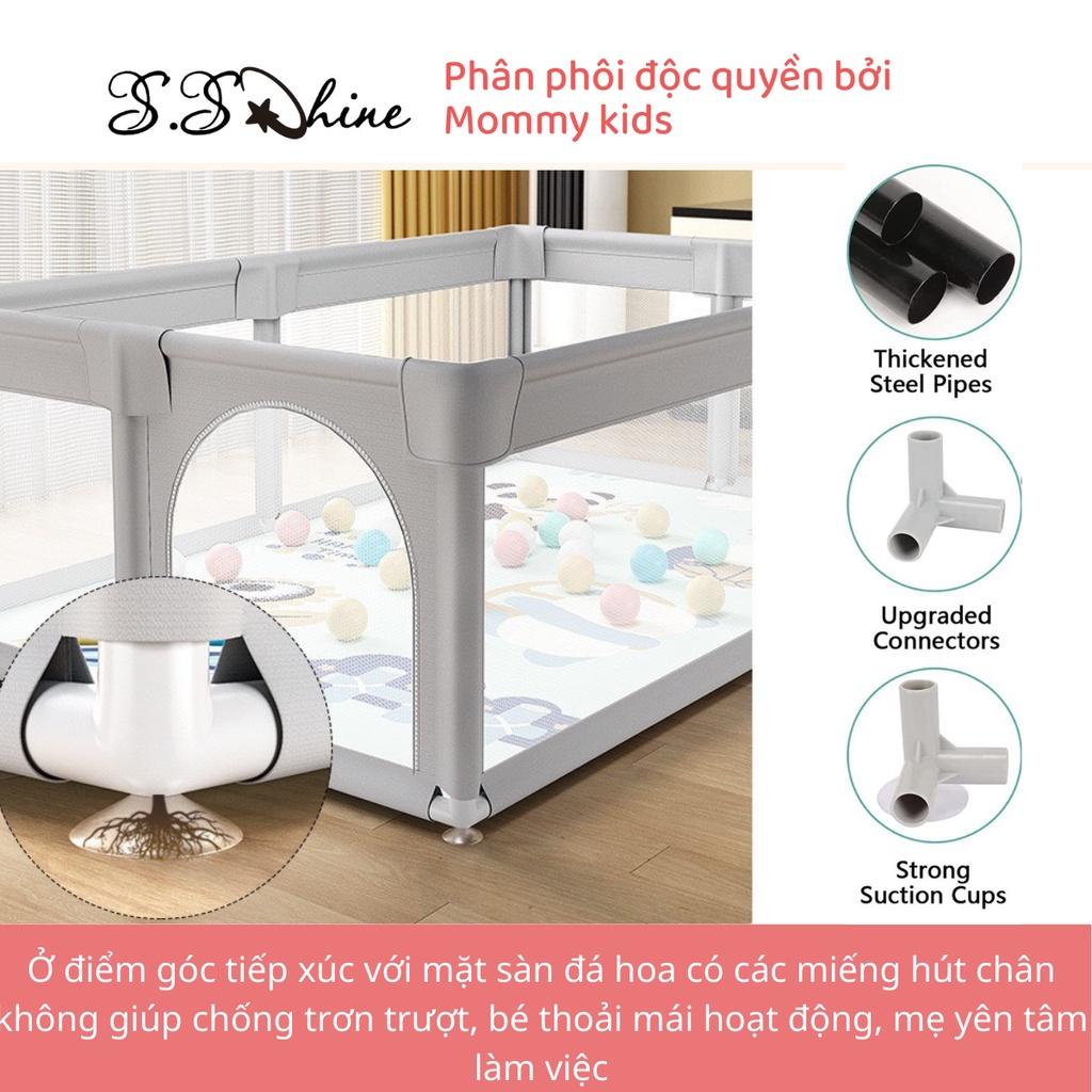 Quây Cũi MOMMYKIDS MINH CHÂU Cao Cấp Cho bé, kích thước 1m5.1m5; 1m3.1m3 tặng kèm tay vịn, 30 bóng nhựa 7cm