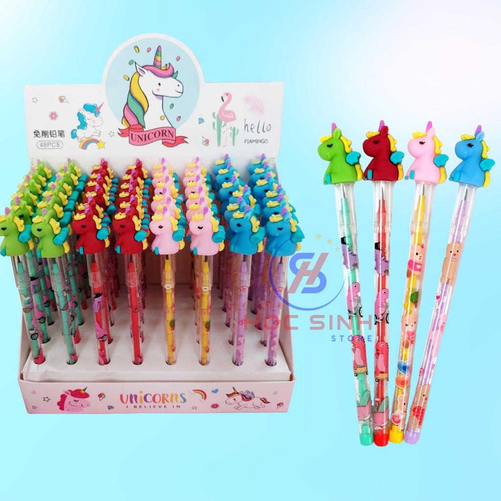 Combo 4 Cây Bút Chì Khúc Đầu Thú 2B Dễ Thương - Học Sinh Store
