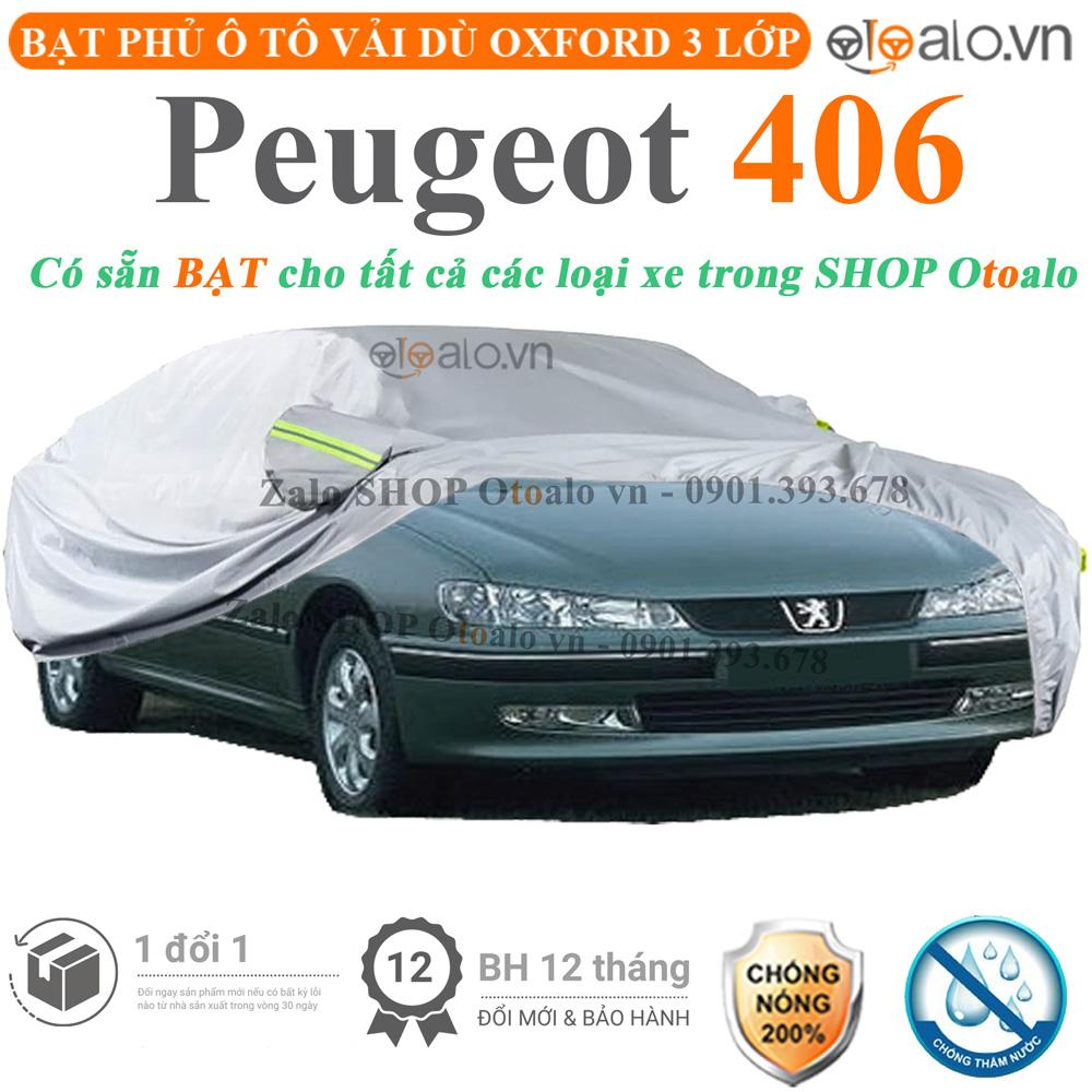 Bạt che phủ xe ô tô Peugeot 406 vải dù 3 lớp CAO CẤP BPXOT - OTOALO
