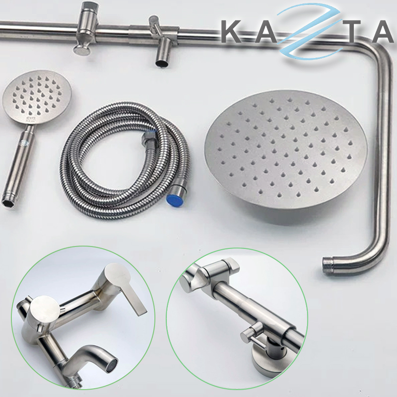 Bộ Sen Cây Tắm Nóng Lạnh KAZTA KZ-SC02T Bát Tròn Inox 