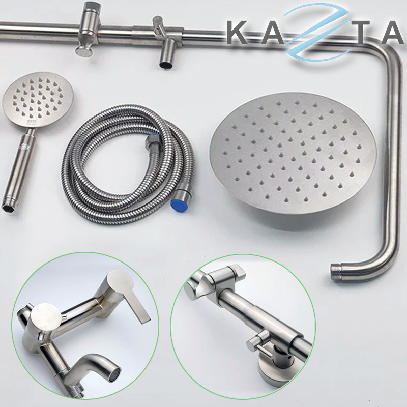 Bộ sen cây tắm nóng lạnh KAZTA KZ-SC02T bát tròn inox 304 nước mạnh độ bền cao
