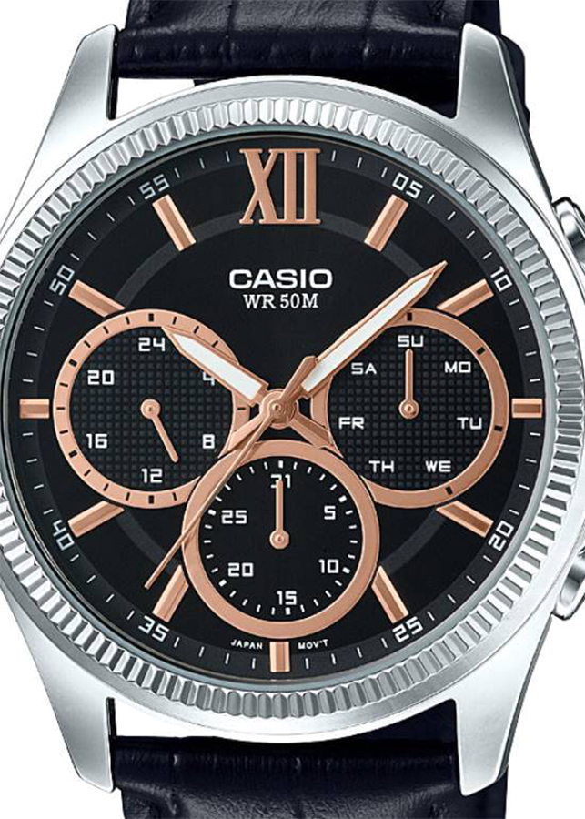 Đồng Hồ Nam Dây Da Casio MTP-E315L-1AVDF - Đen